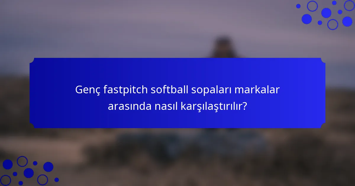Genç fastpitch softball sopaları markalar arasında nasıl karşılaştırılır?