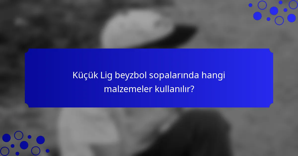 Küçük Lig beyzbol sopalarında hangi malzemeler kullanılır?