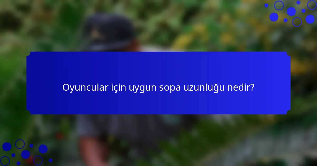Oyuncular için uygun sopa uzunluğu nedir?